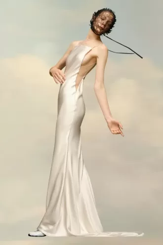 Abito in raso martellato Maison Margiela