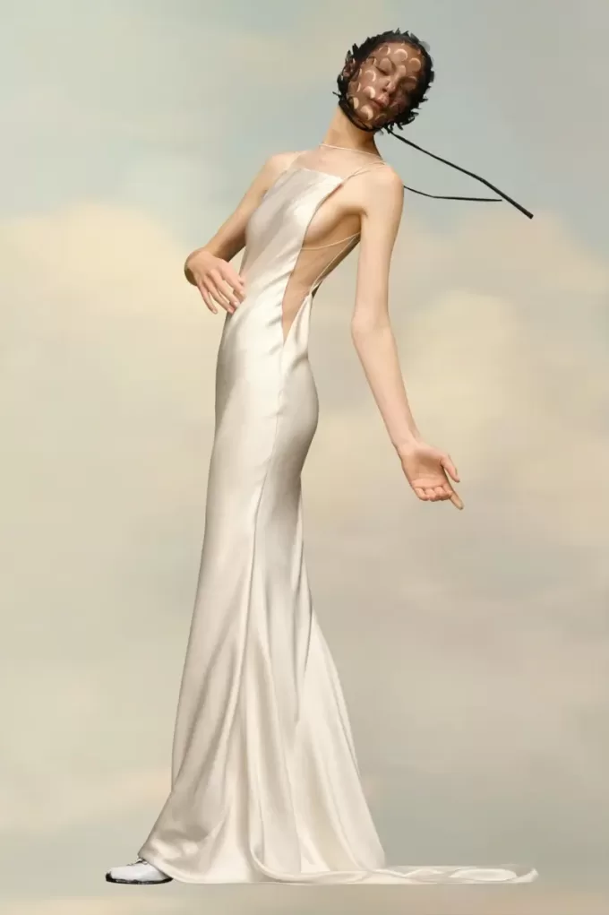 Abito in raso martellato Maison Margiela