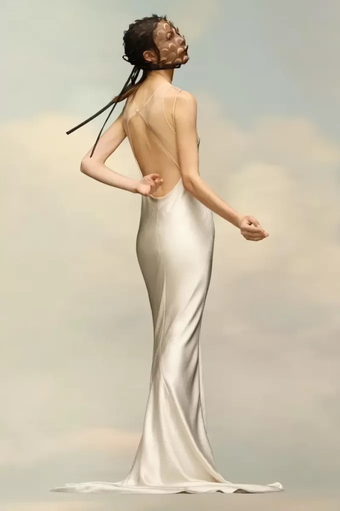 Abito in raso martellato Maison Margiela