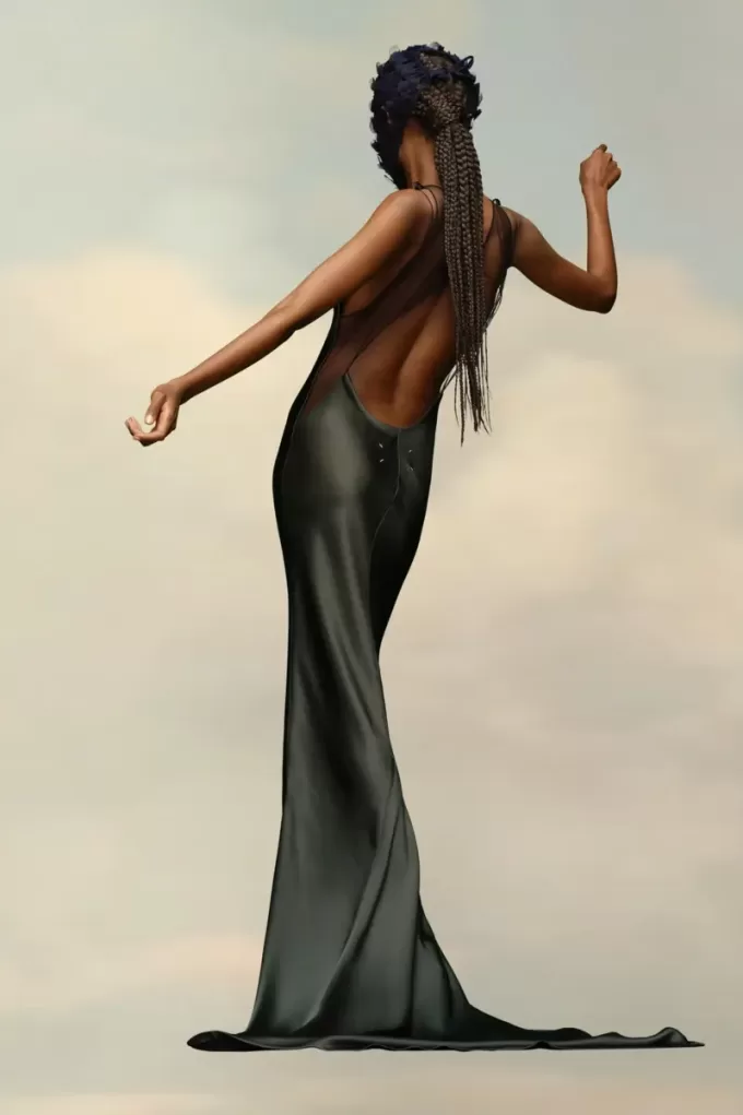 Abito in raso martellato Maison Margiela