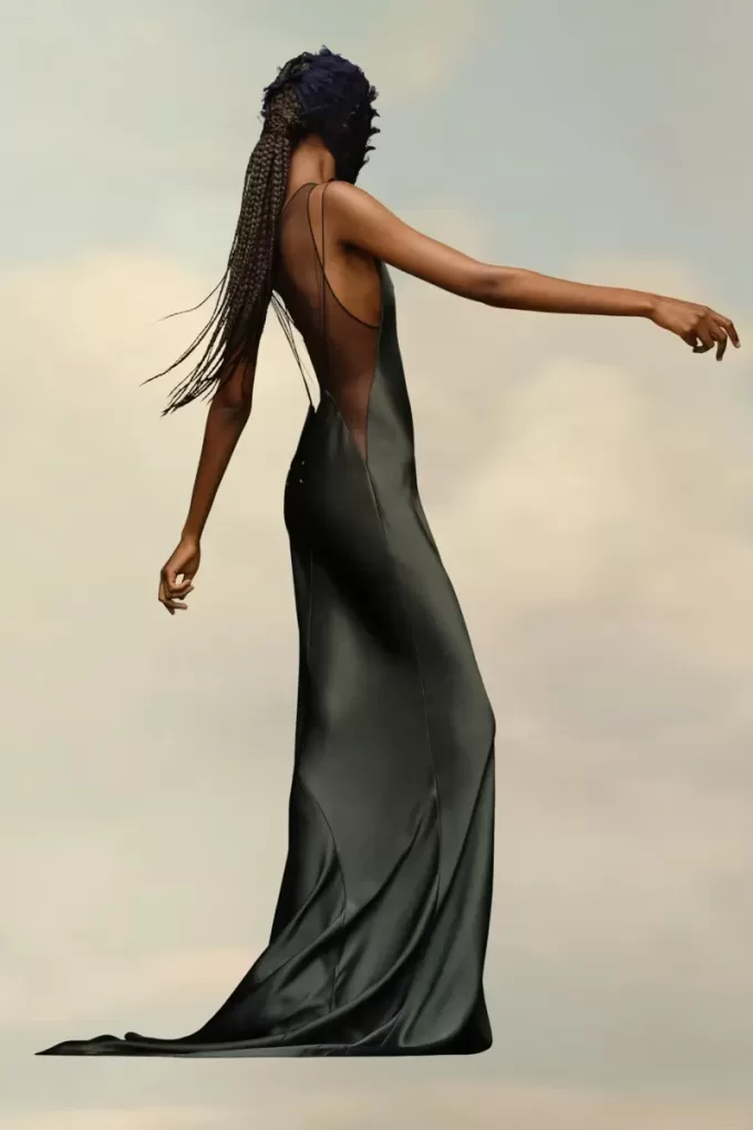 Abito in raso martellato Maison Margiela