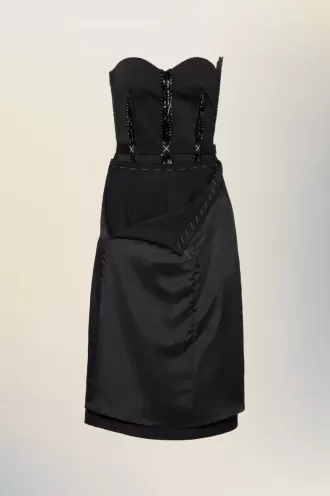 Abito midi senza spalline