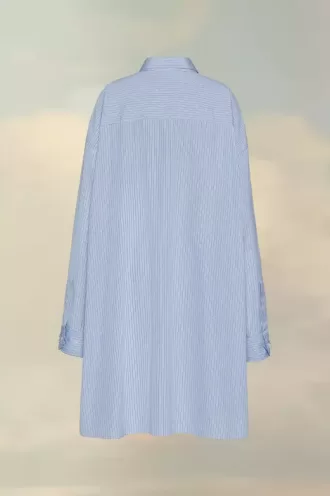 Camicia gessata in popeline di cotone