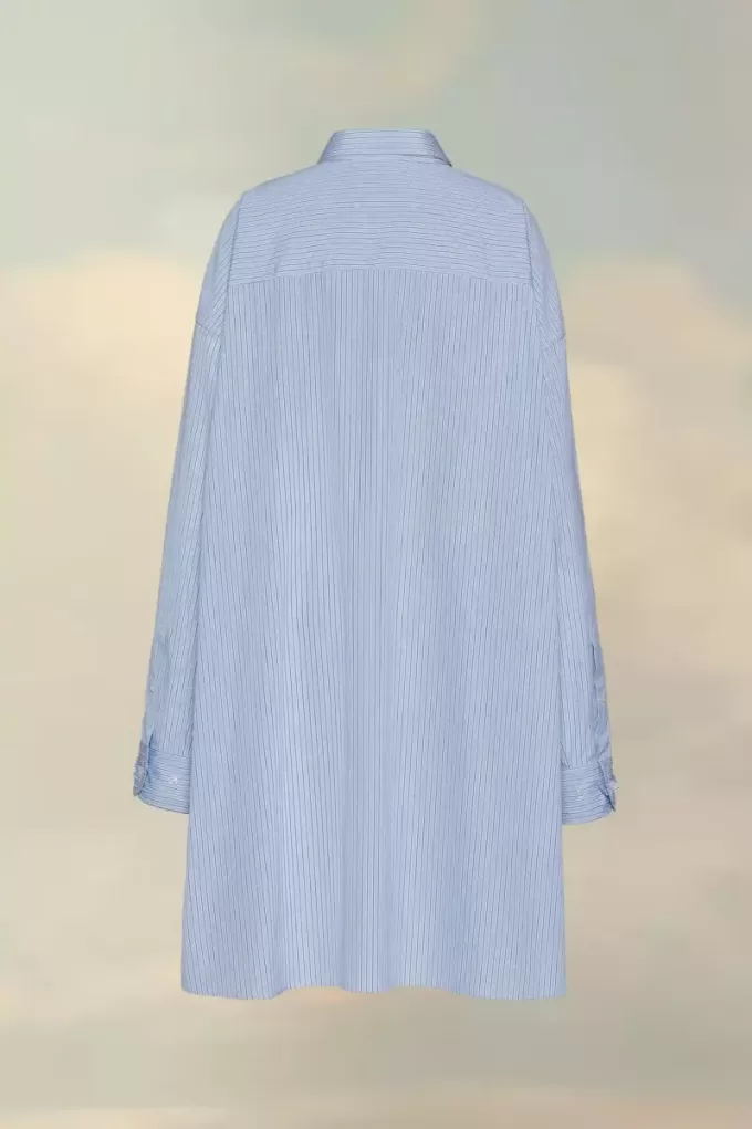 Camicia gessata in popeline di cotone