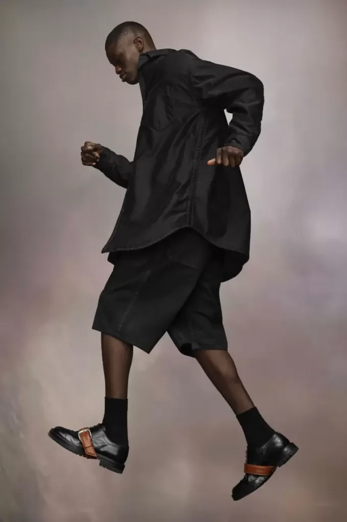 Camicia in cotone satinato imbottito