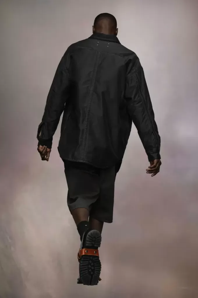 Camicia in cotone satinato imbottito