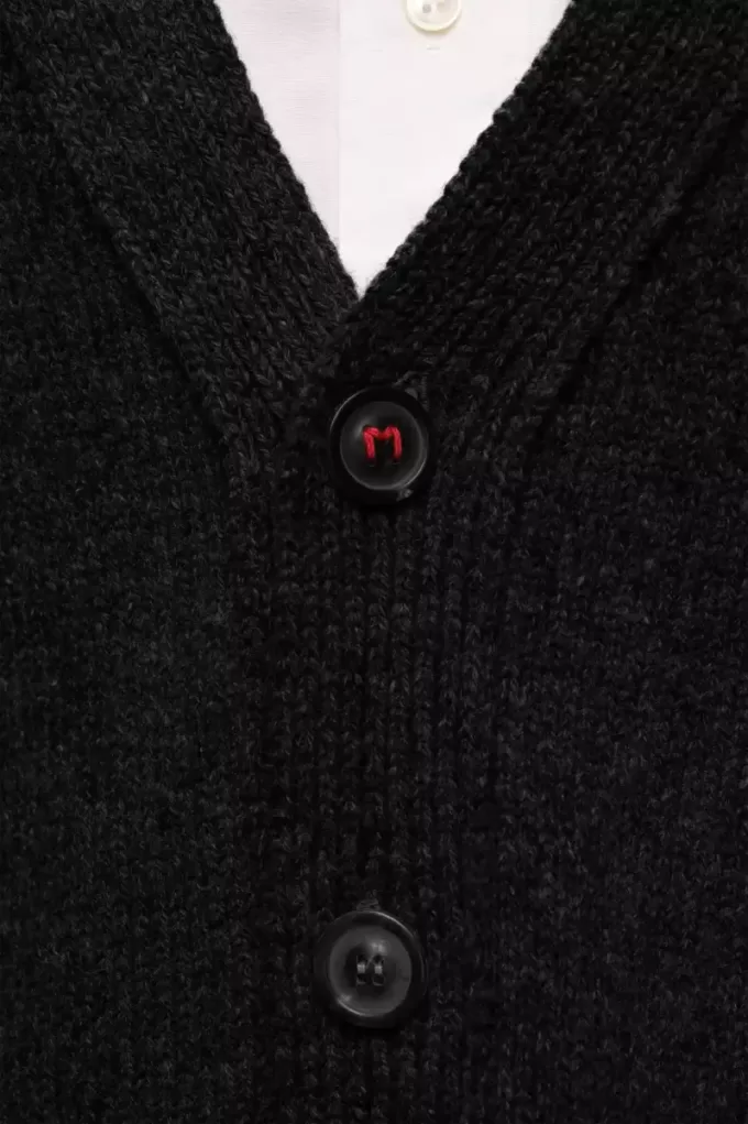 Cardigan con toppa sui gomiti