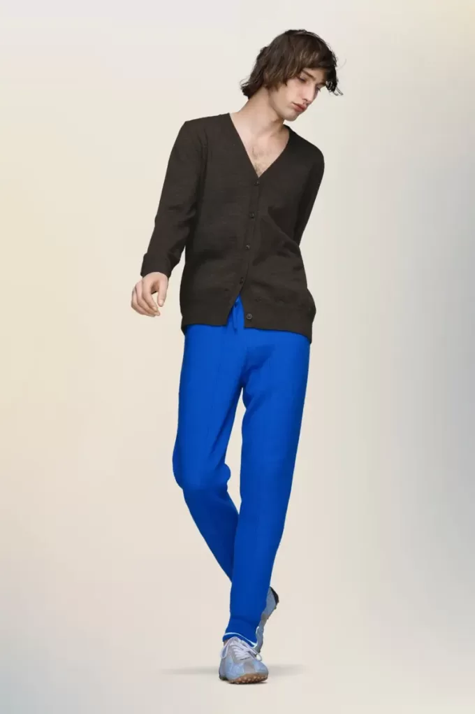 Cardigan in lana con toppe sui gomiti