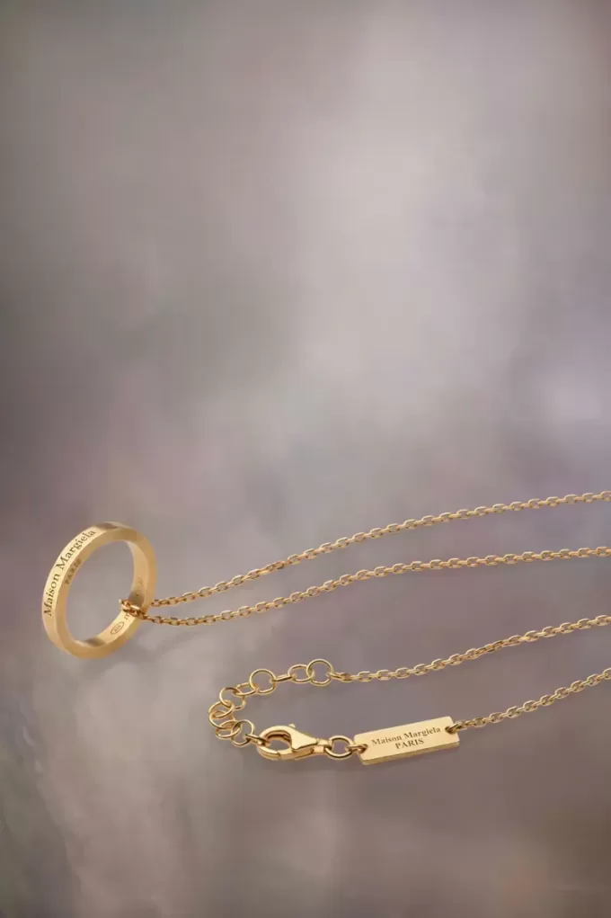 Collana con anello con logo Maison Margiela