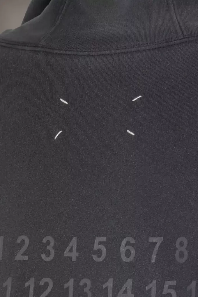 Felpa con cappuccio con logo numerico Maison Margiela