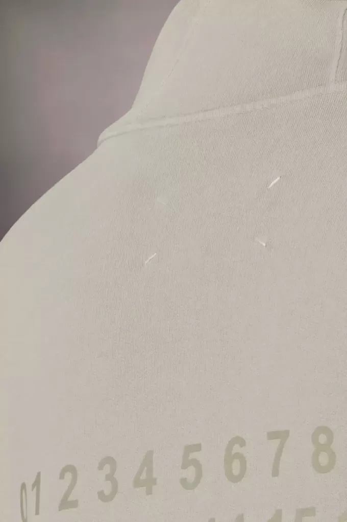 Felpa con cappuccio con logo numerico Maison Margiela