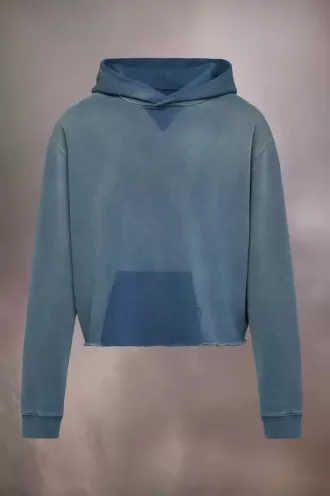 Felpa con cappuccio e logo in cotone biologico