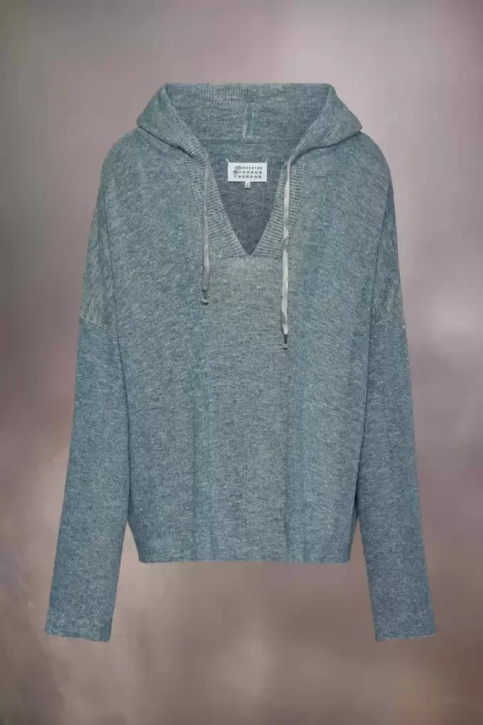 Felpa estiva in maglia con cappuccio