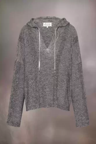 Felpa estiva in maglia con cappuccio