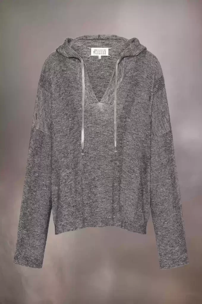 Felpa estiva in maglia con cappuccio