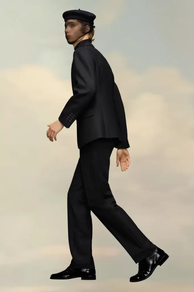 Giacca di lana a spina di pesce