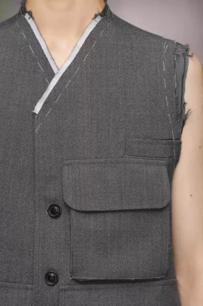 Giacca di lana senza maniche