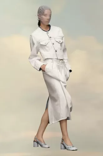 Giacca in denim corta senza colletto