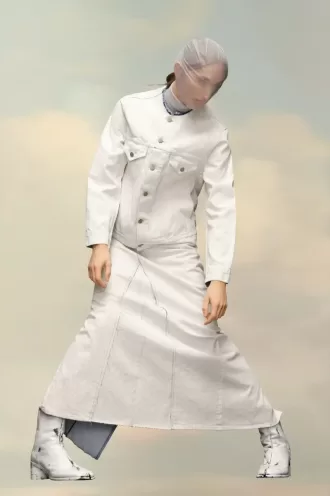 Giacca in denim senza colletto