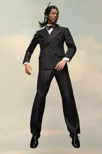 giacca in mohair britannico