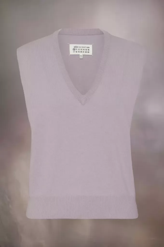 Gilet scollo a V in lana Maison Margiela