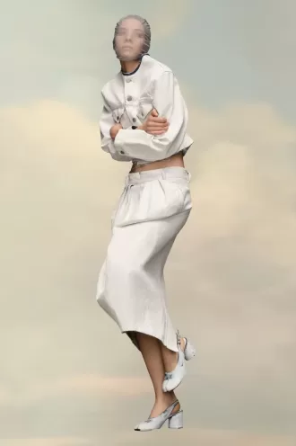 Gonna in denim arricciata