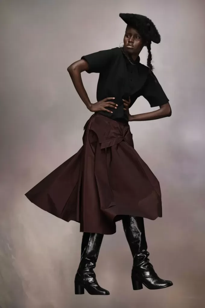 Gonna midi in taffetà Maison Margiela Gonna midi in taffetà Maison Margiela