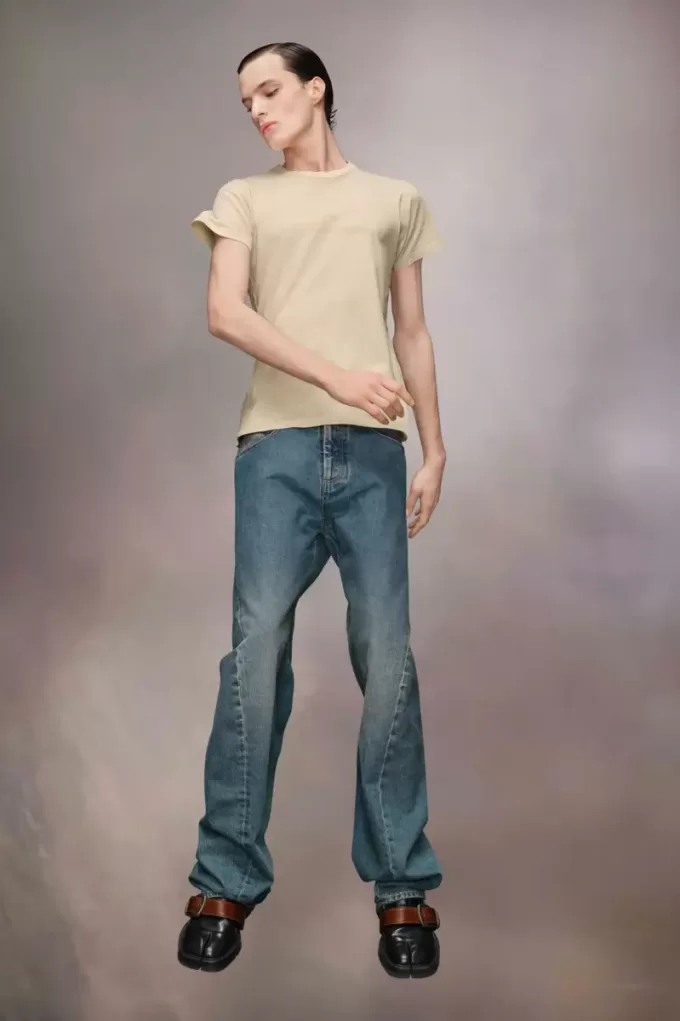 Jeans con cucitura diagonale Maison Margiela