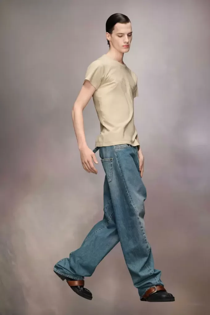 Jeans con cucitura diagonale Maison Margiela