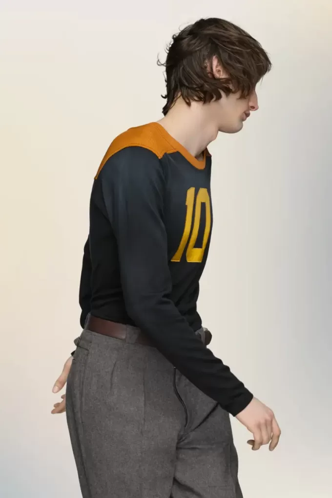 Maglietta a maniche lunghe della squadra universitaria