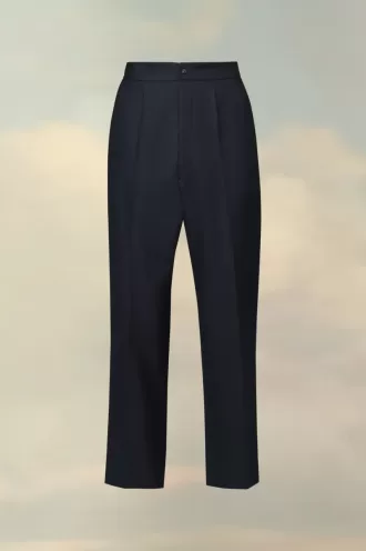 Pantaloni a spina di pesce in lana