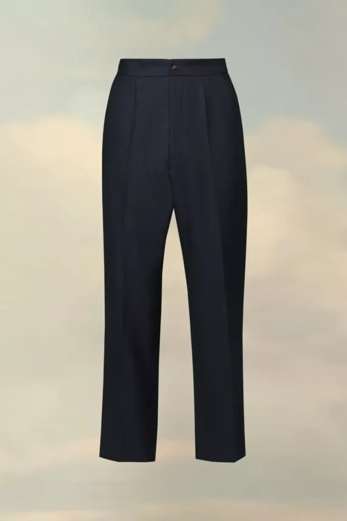 Pantaloni a spina di pesce in lana