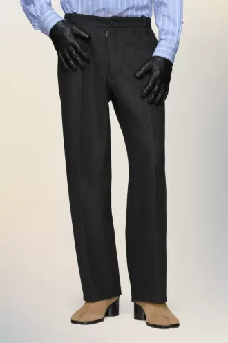 Pantaloni dritti in lana infeltrita