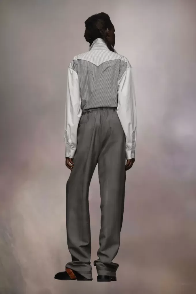 Pantaloni in lana e mohair