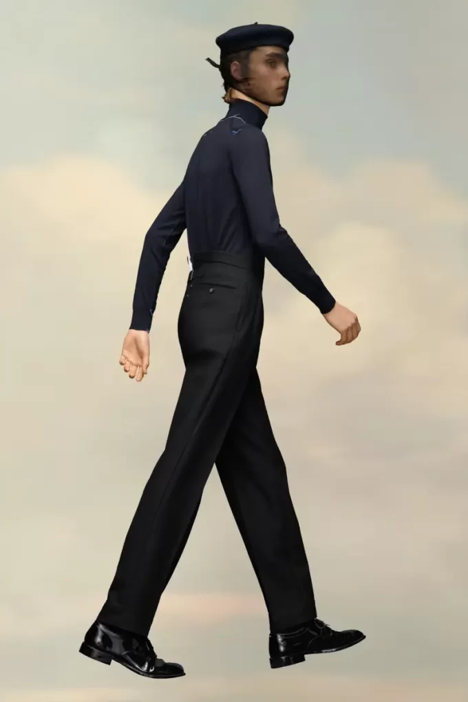 Pantaloni in mohair britannico Pantaloni in mohair britannico