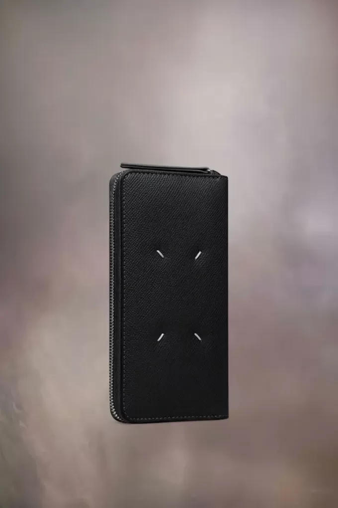 Portafoglio con cerniera a quattro punti