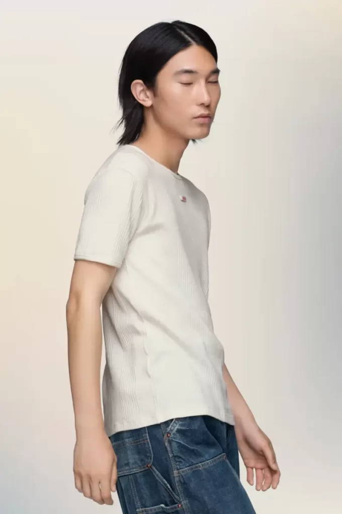 T-shirt in cotone a coste