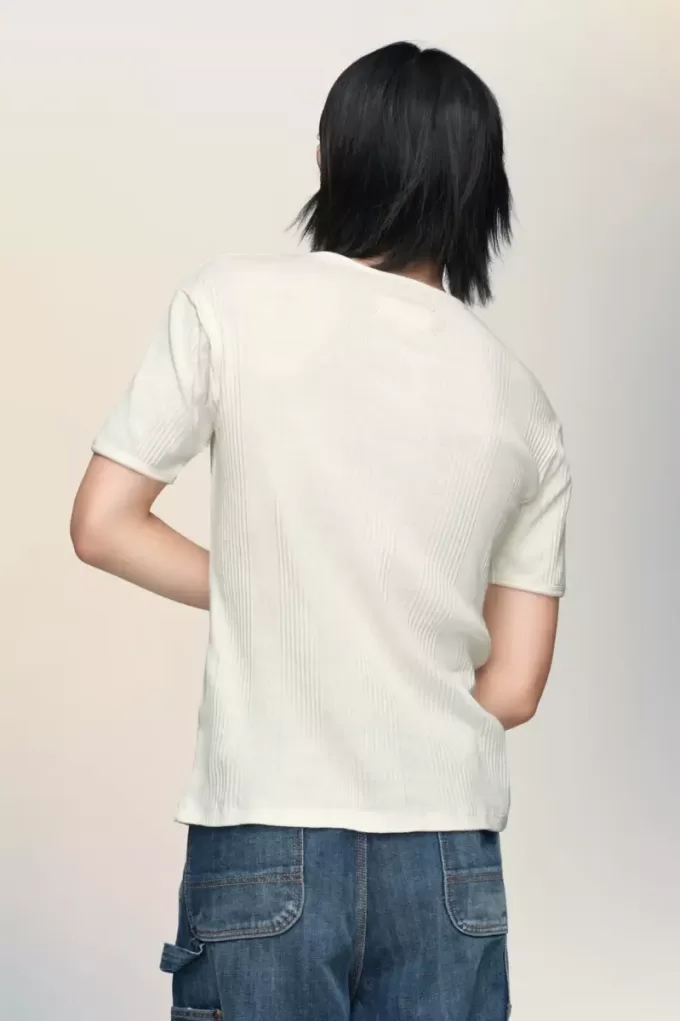 T-shirt in cotone a coste