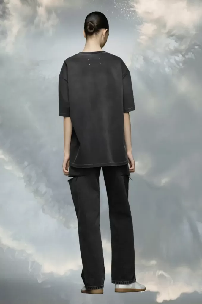 T-shirt in jersey pesante con logo