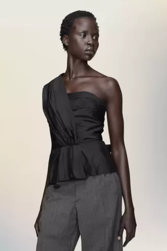 Top drappeggiato asimmetrico