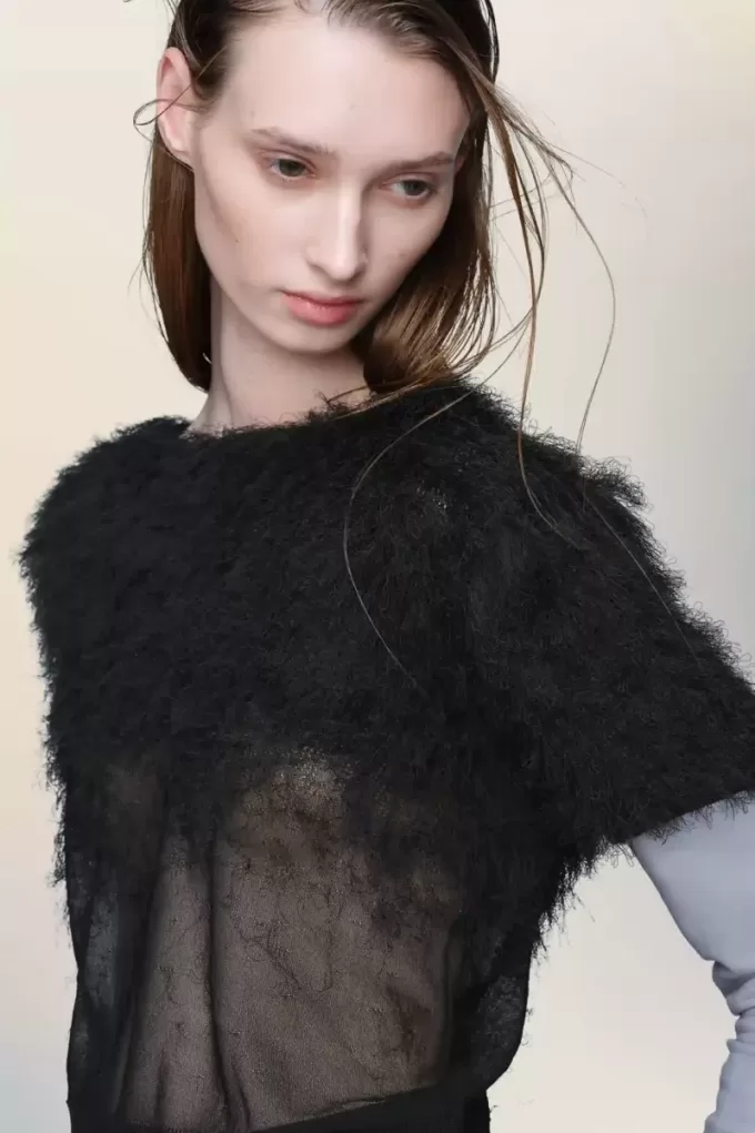 Top in maglia di seta retrograda